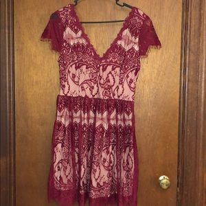 Red lace dress